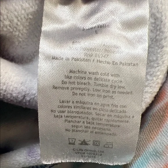 Vibrant Tie-Dye Garfield Women's Sweatshirt "I Donut Care" Large - Picture 9 of 14